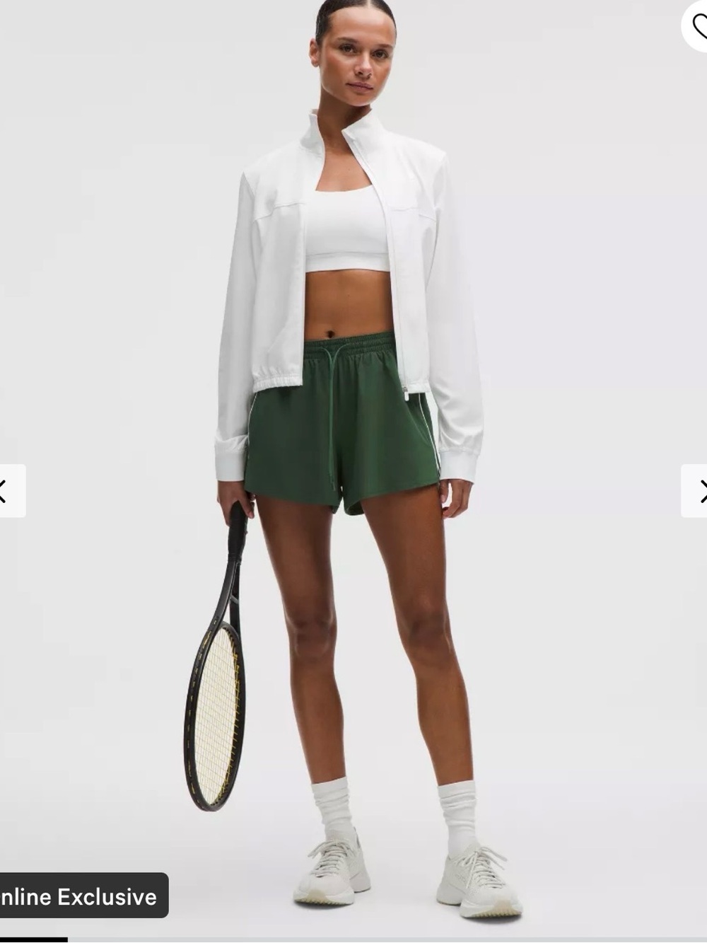 Lululemon Women’s Court Rival High-Rise Shorts 3” in Legacy Green/White NWOT